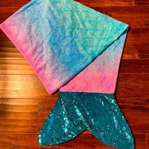 Mermaid tail sequins blanket for girls
